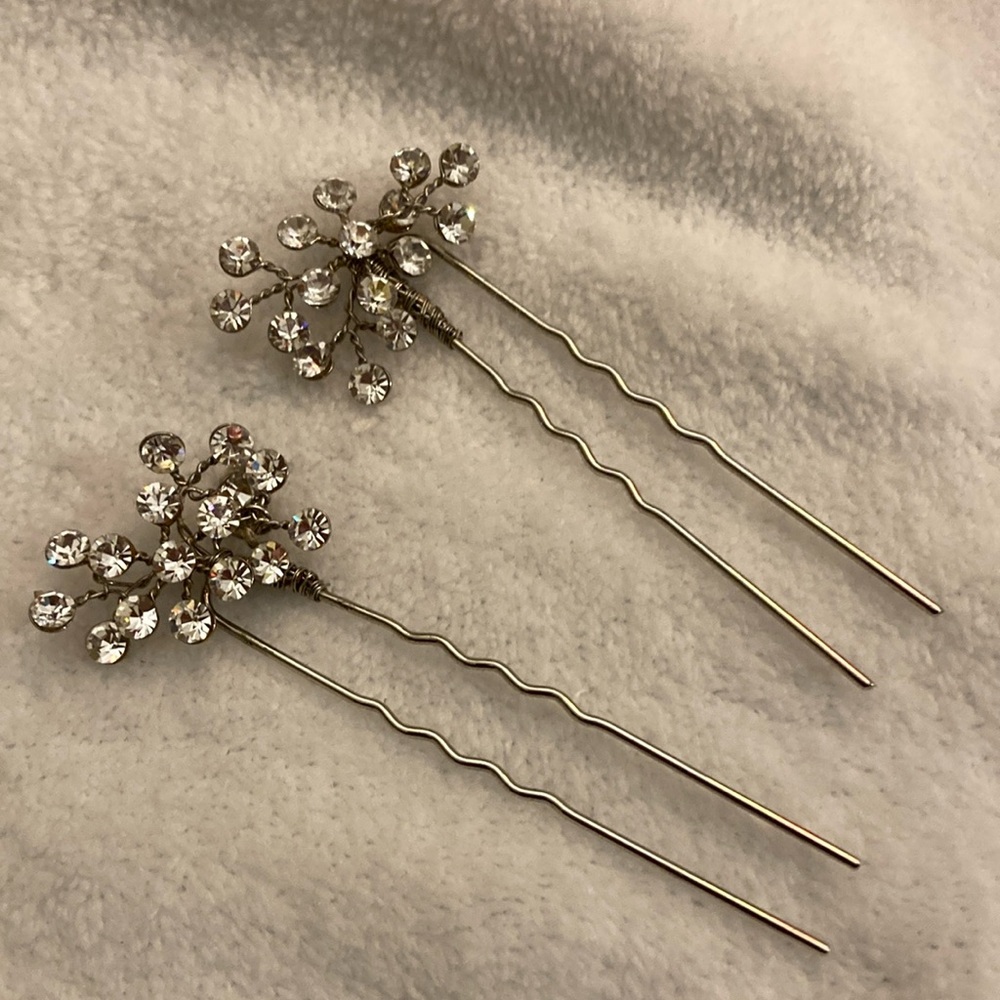Rhinestone Hairpin duo